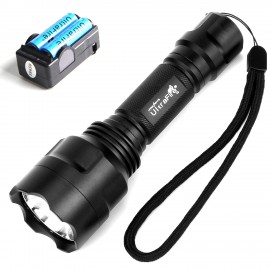 UltraFire C8 LED Handheld Flashlight XM-L2 1000 Lumen 5 Mode Tactical Torch Kit (with Charger and 18650 battery)